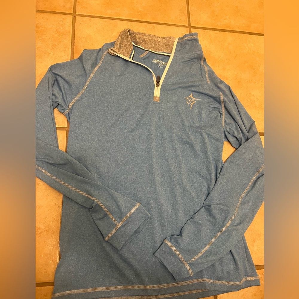 Men’s white water life blue long sleeve athletic shirt